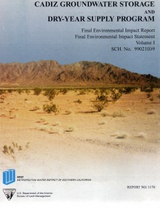 Cadiz EIS / EIR Click on the cover to be taken to the report