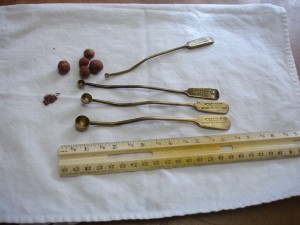 Theodore Payne's seed sorting spoons, seed room, Theodore Payne Foundation, January 2010