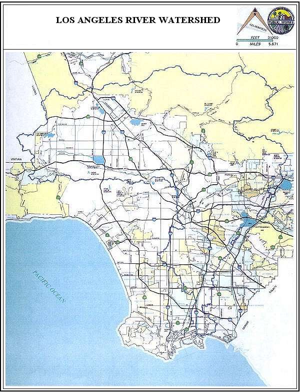 Los Angeles River Watershed Map. Source: Los Angeles County Watershed Management