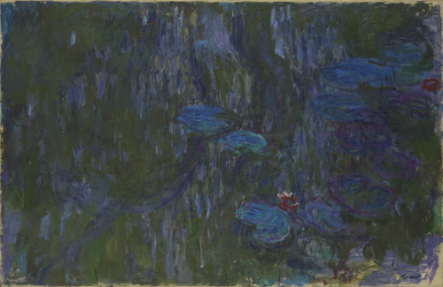 Claude Monet, Water Lilies, Reflections of Weeping Willows. On show at the Museum of Modern Art in New York