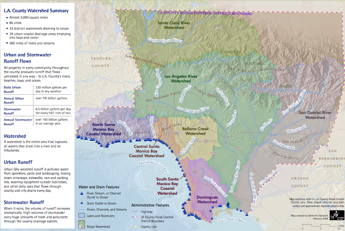 Los Angeles County Watershed Map. Source: Green Solution Project, Community Conservancy