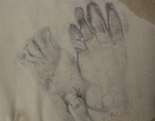 Cushion imprint of garden gloves after a late February early March rain in Los Angeles, 2014. Photo: Emily Green