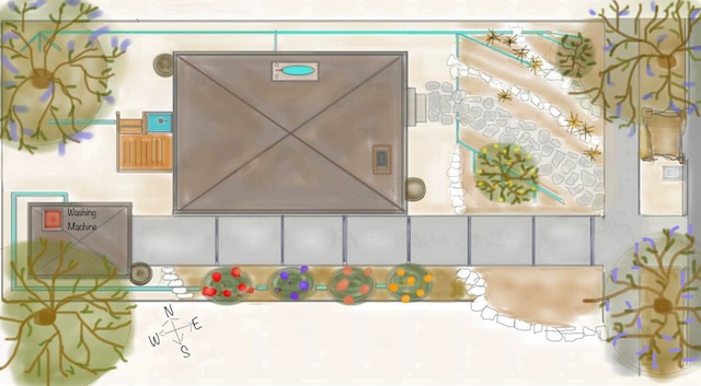 How many plants can a Southern California garden carry without relying on potable water? The short answer: Less. The KCET series "After the Lawn" goes from full grass lot to a sustainable model. Drawing: Emily Green
